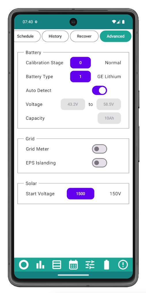 Example phone display