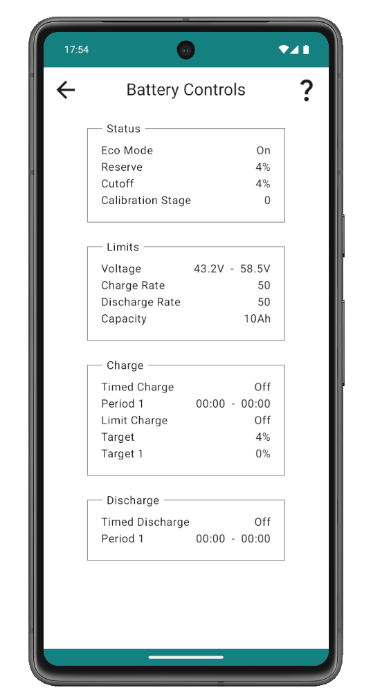 Battery settings